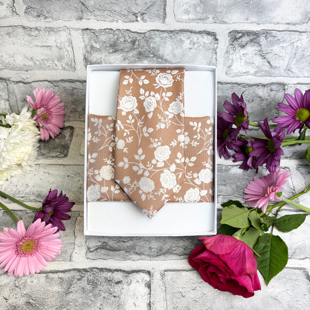 Pale Ochre Rose Petals Pocket Square