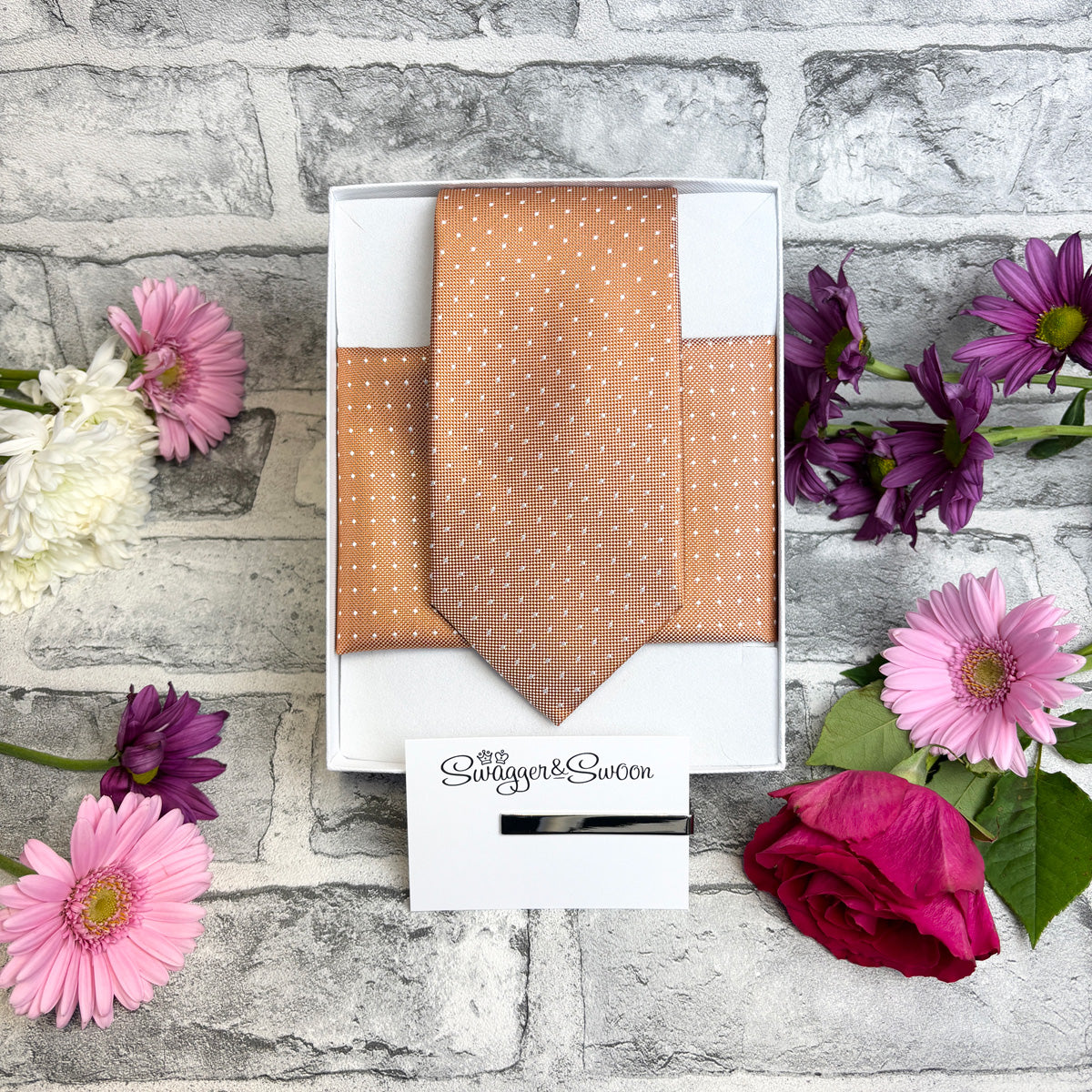 Spice Pin Dots Wedding Tie