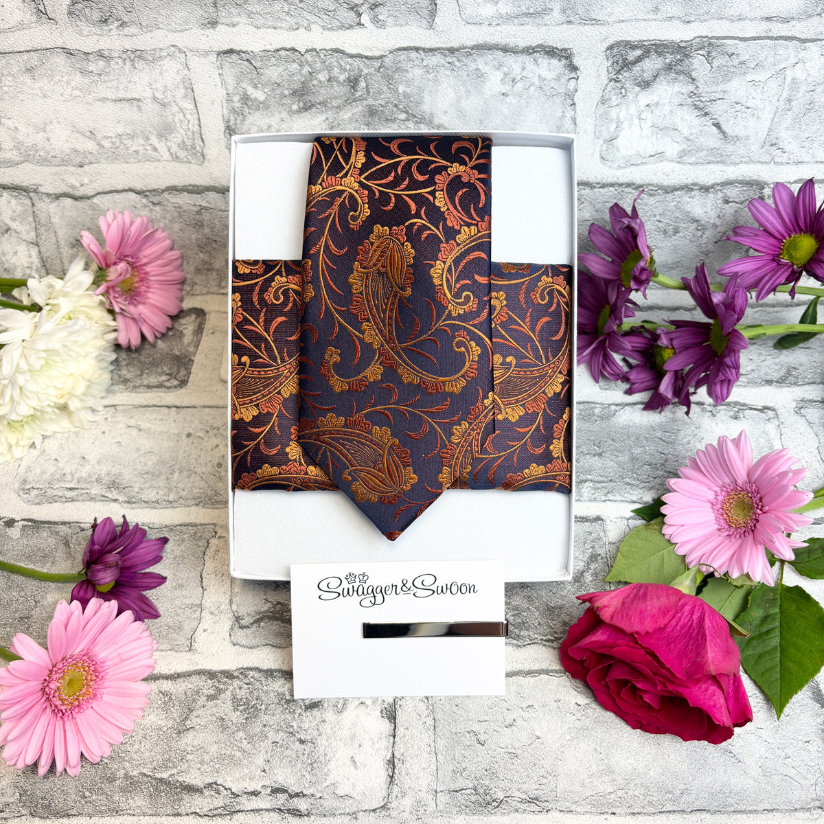 Copper Vintage Paisley Wedding Tie