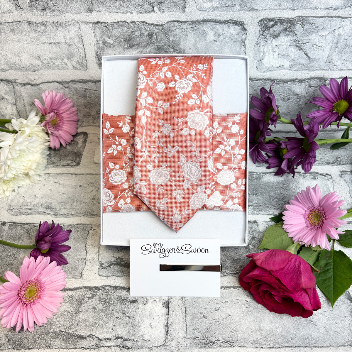 Seville Rose Petals Wedding Tie
