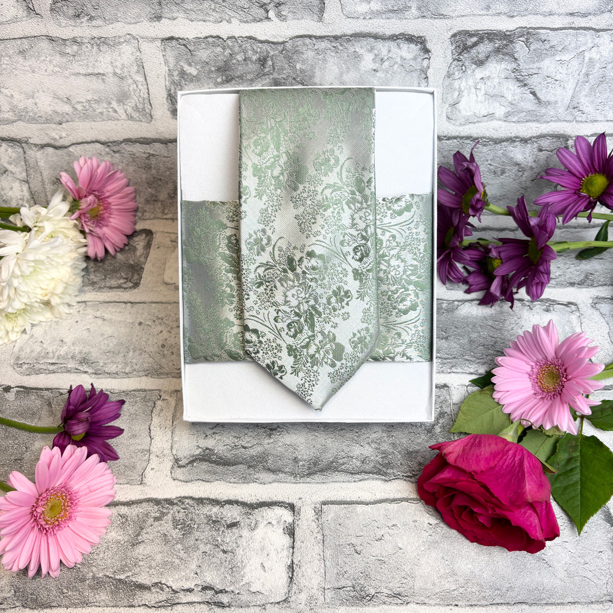 Wild Sage Floral Wedding Tie