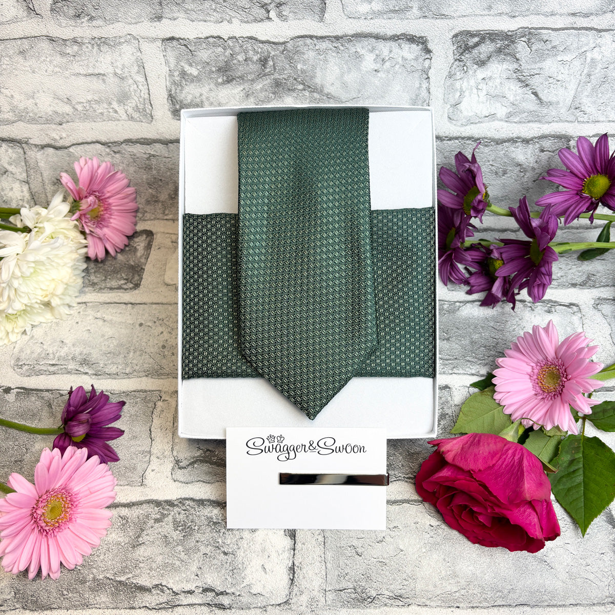 Spruce Woven Wedding Tie