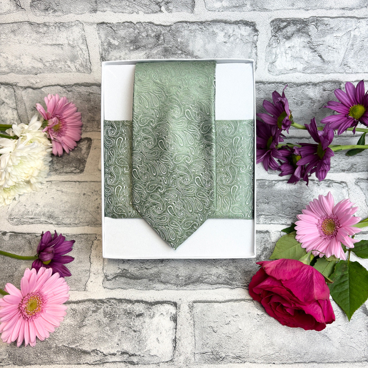 Wild Sage Paisley Pocket Square