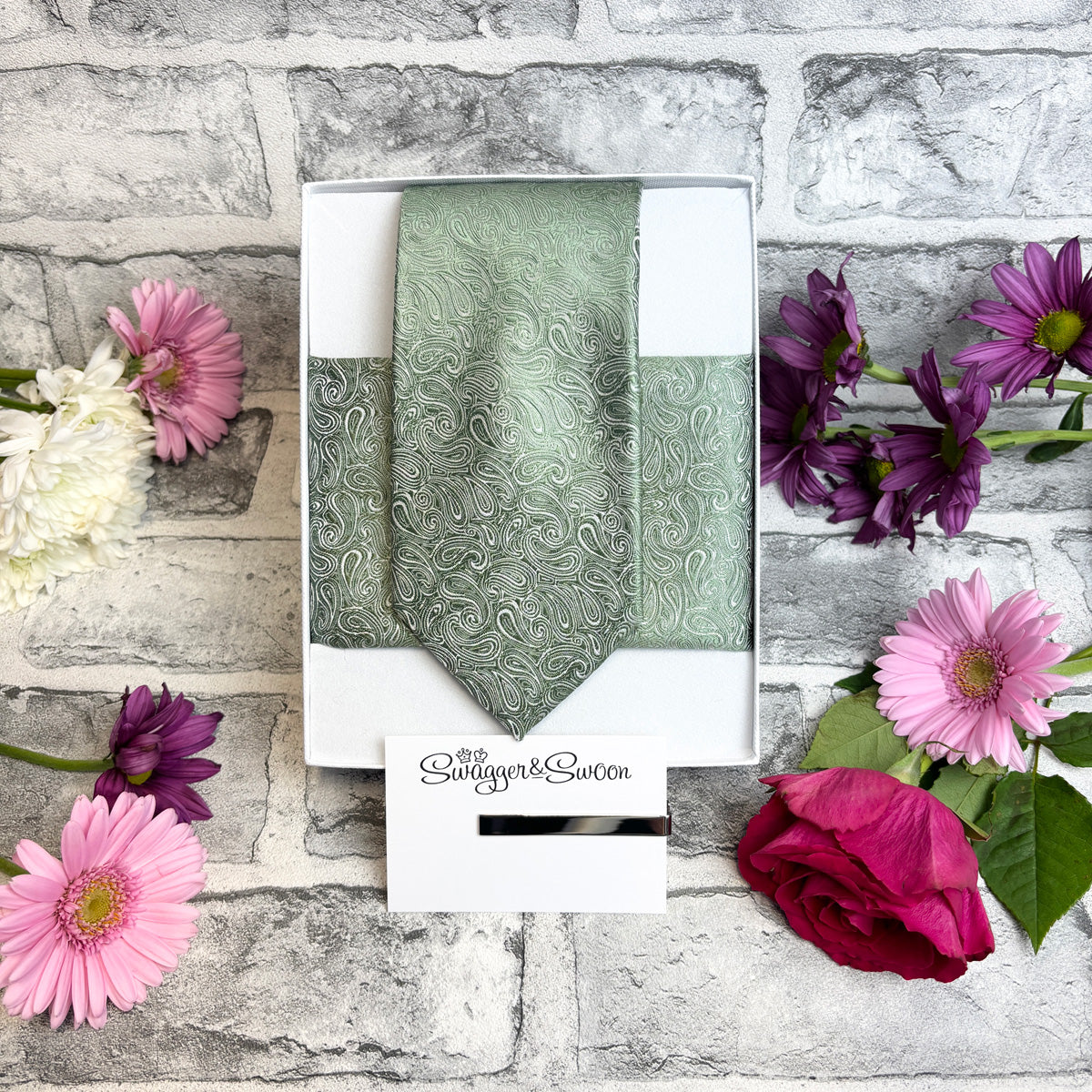 Wild Sage Paisley Wedding Swatch