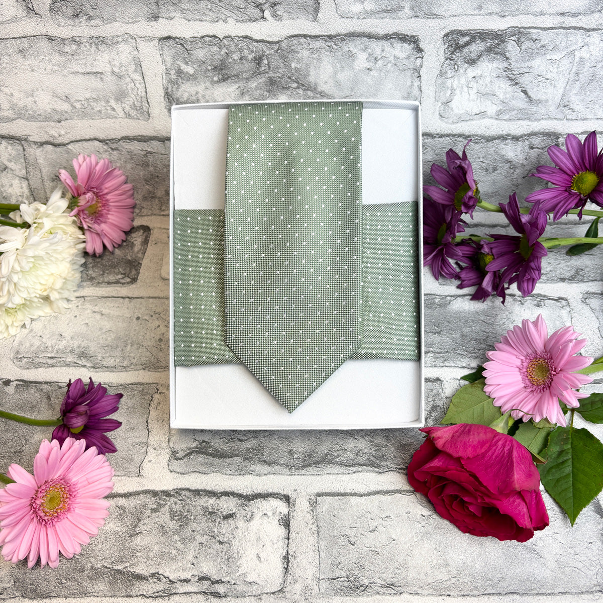 Wild Sage Pin Dots Pocket Square