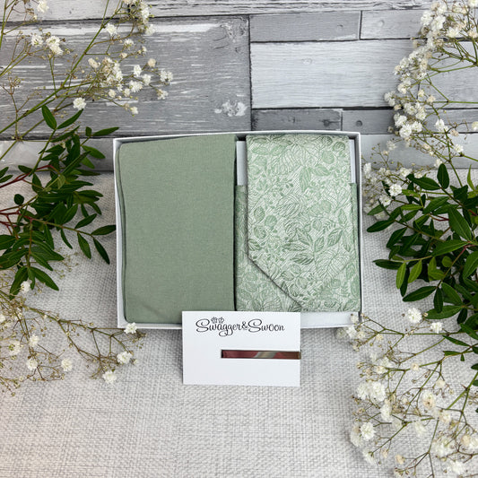 Wild Sage Woodland Leaves Tie & Socks Gift Set
