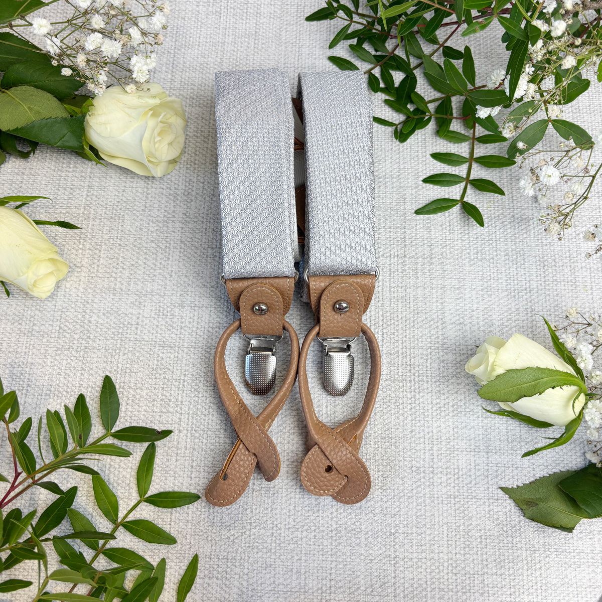 Pearl Grey Woven Wedding Braces