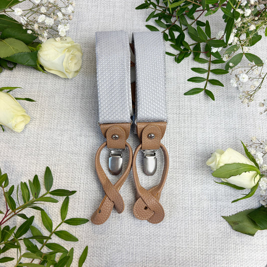 Pearl Grey Woven Wedding Braces