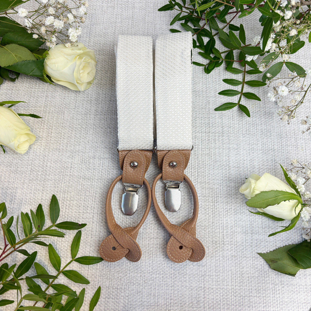 Neat Ivory Woven Wedding Braces