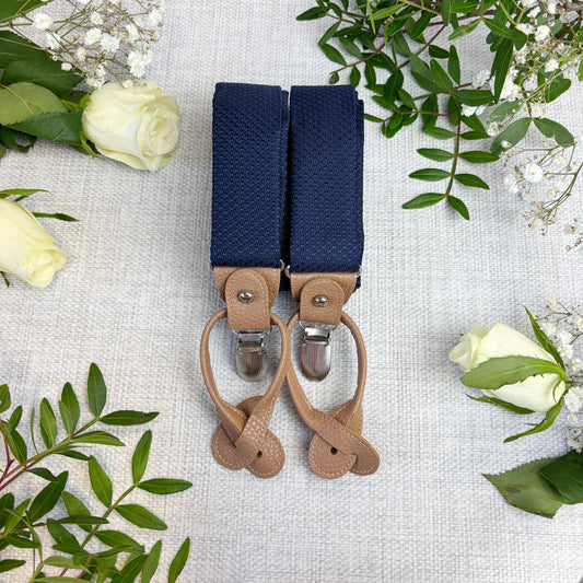 Navy Woven Wedding Braces