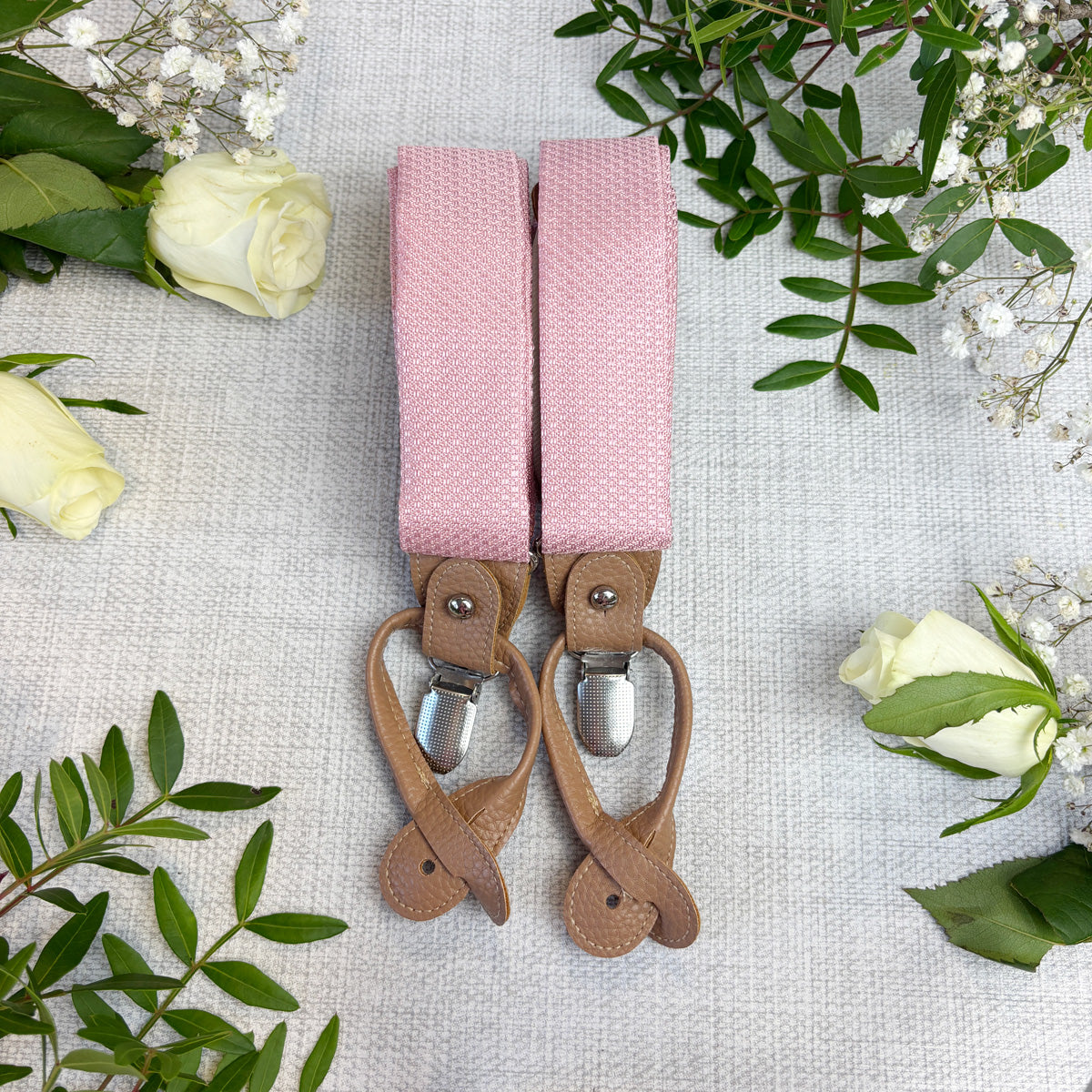 Rose Pink Woven Wedding Braces