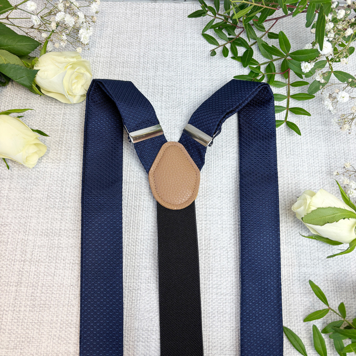Navy Woven Wedding Braces
