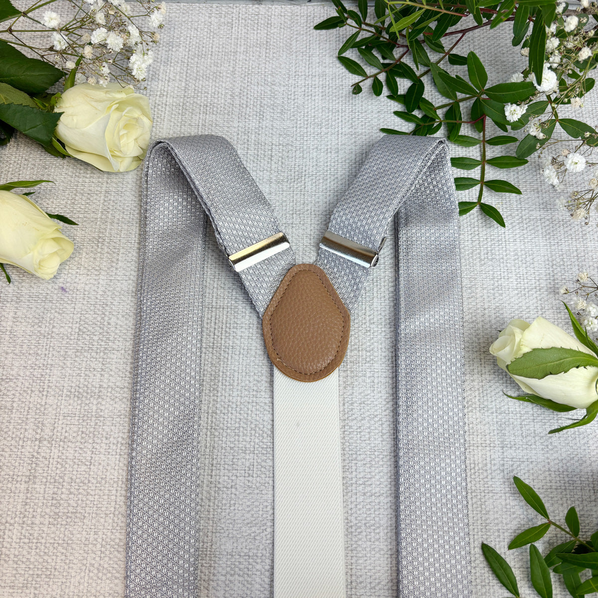 Pearl Grey Woven Wedding Braces