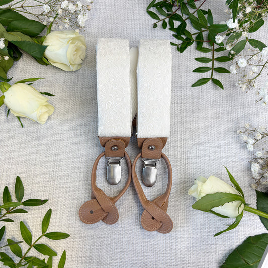 Neat Ivory Paisley Wedding Braces