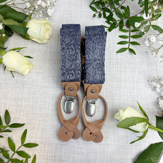 Navy Paisley Wedding Braces
