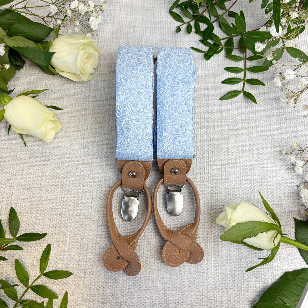 Cloudy Blue Paisley Wedding Braces
