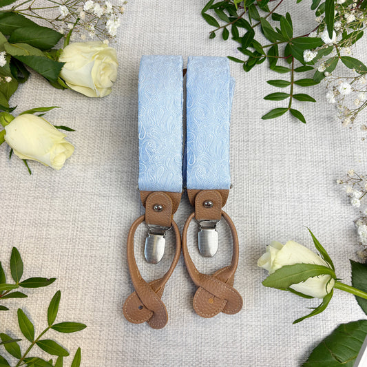 Cloudy Blue Paisley Wedding Braces