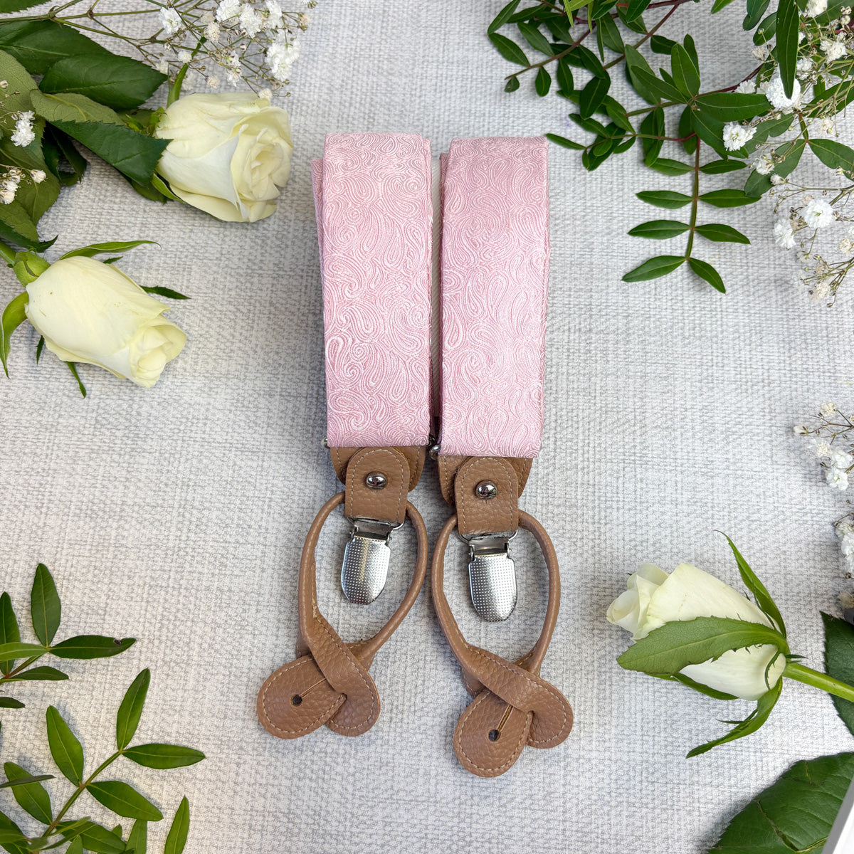 Rose Pink Paisley Wedding Braces