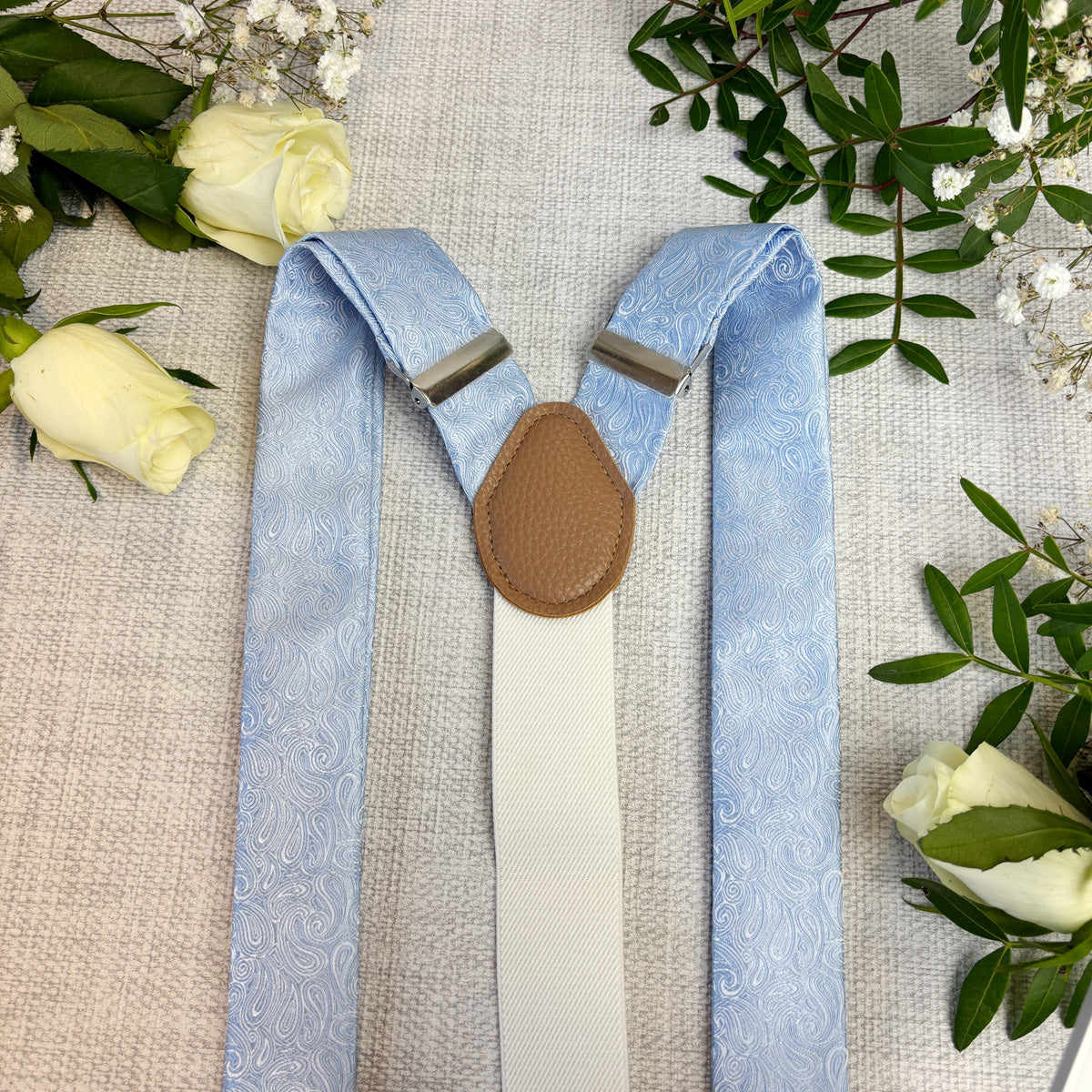 Cloudy Blue Paisley Wedding Braces