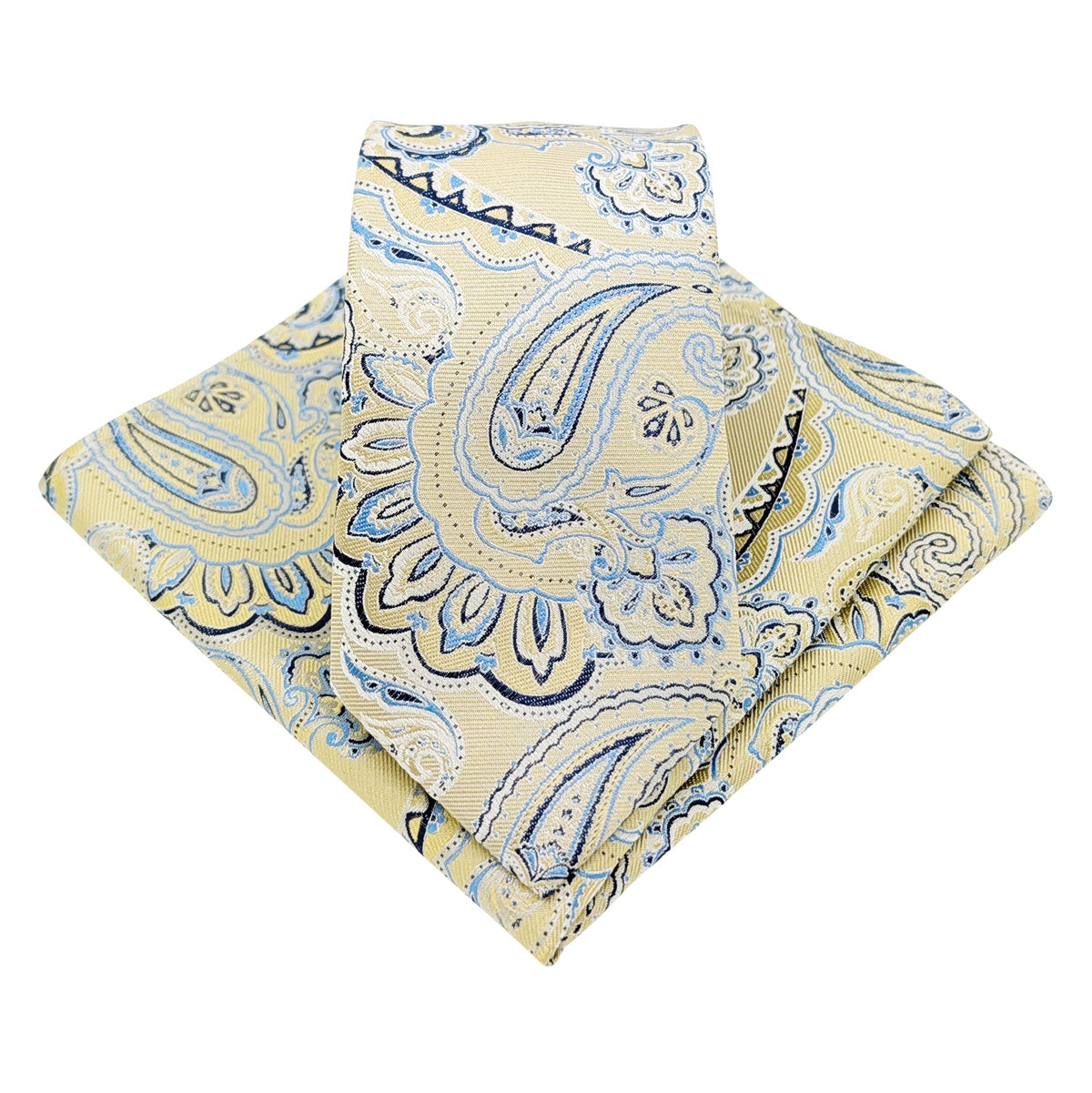 Lemon-Sorbet-Paisley-Silk-Wedding-Tie-and-Pocket-Square-Set