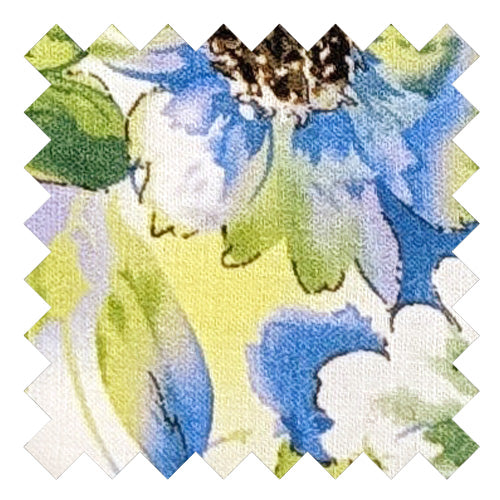 Lime & Blue Floral Cotton Wedding Swatch