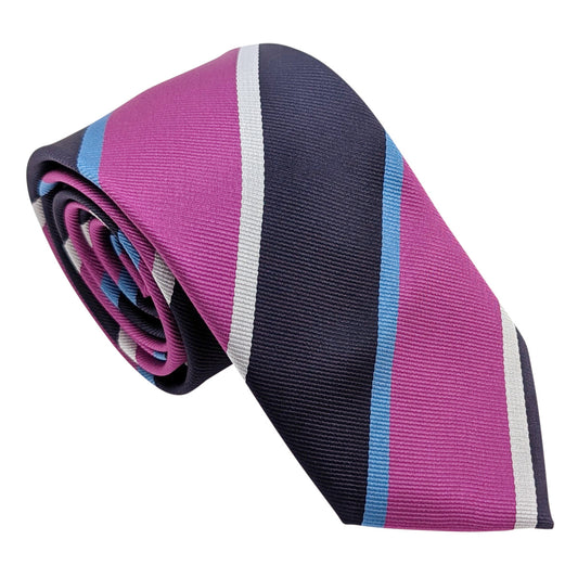 Magenta Stripe Wedding Tie
