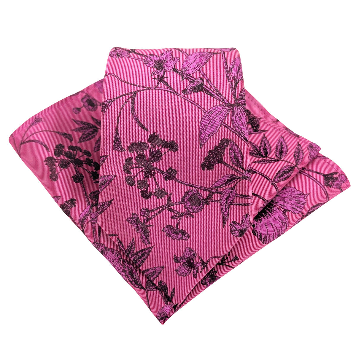 Magenta-Wildflower-Wedding-Tie-and-Pocket-Square