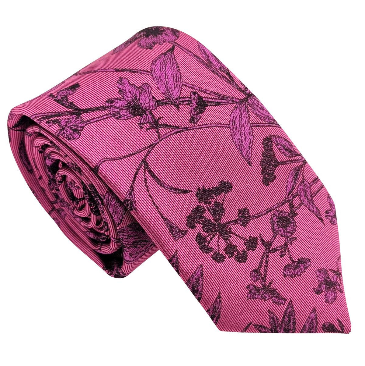 Magenta-Wildflower-Wedding-Tie