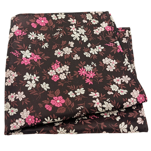 Magenta-_-Brown-Ditsy-Floral-Pocket-Square