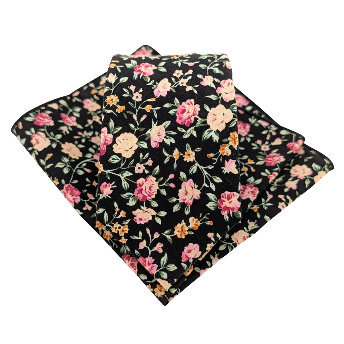 Midnight-Garden-Roses-Cotton-Tie-and-hanky-set