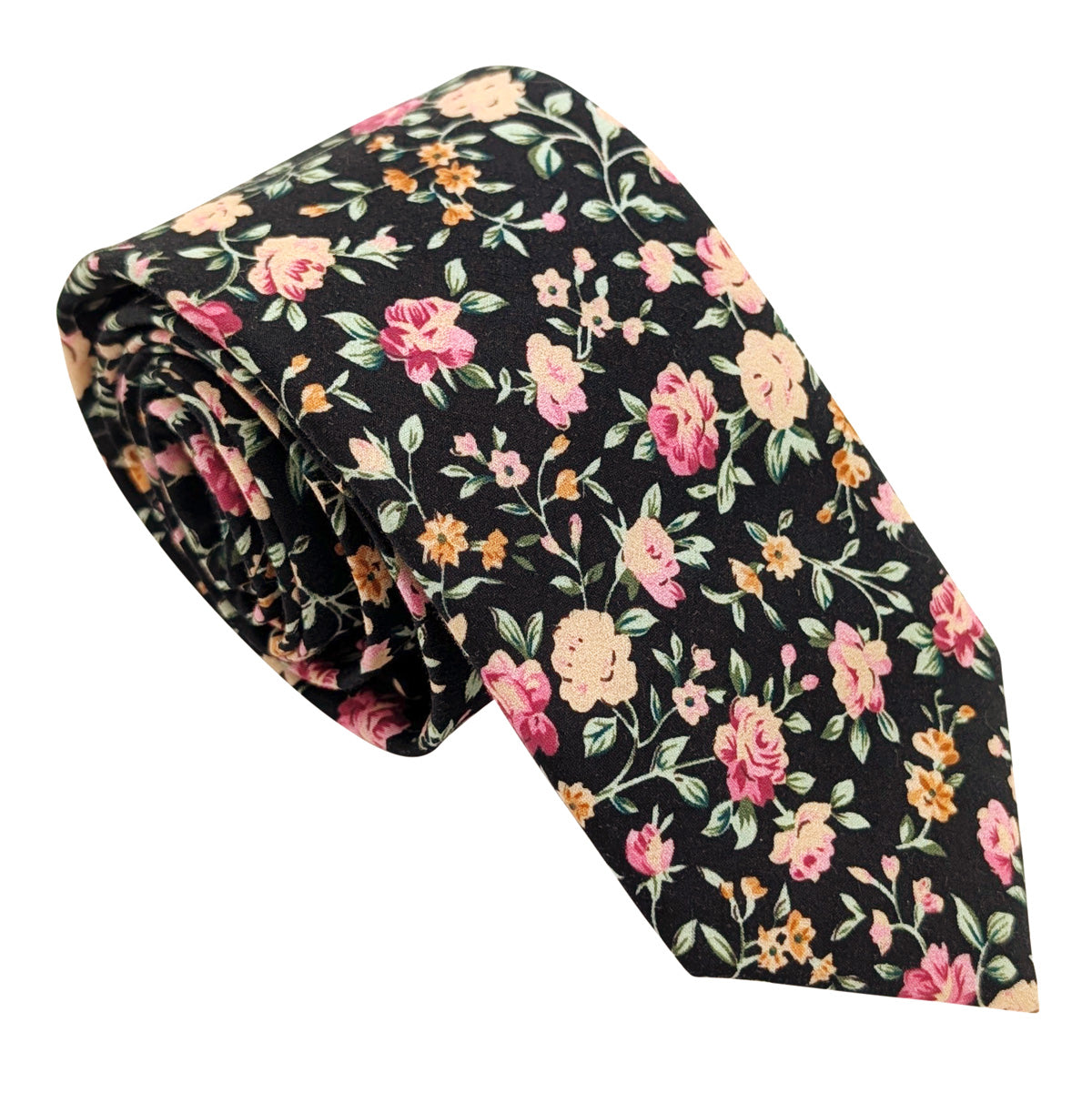 Midnight-Garden-Roses-Cotton-Wedding-Tie