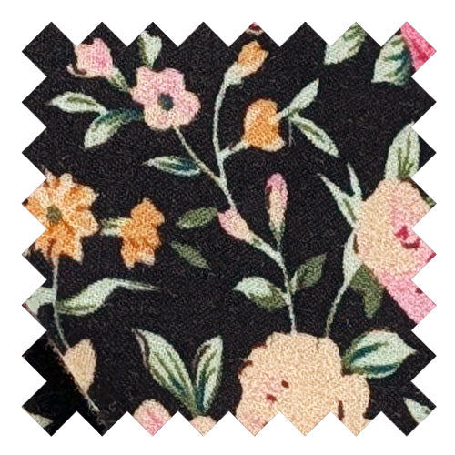 Midnight Garden Roses Cotton Wedding Swatch
