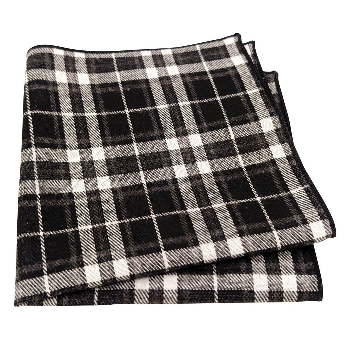 Monochrome-Tartan-Pocket-Square