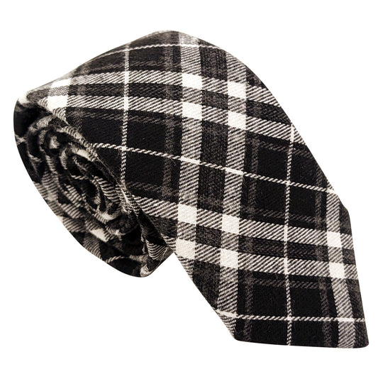 Monochrome-Tartan-Wedding-Tie