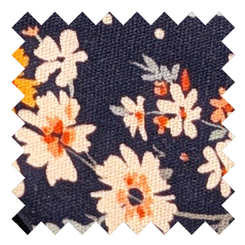 Navy Ditsy Floral Cotton Wedding Swatch