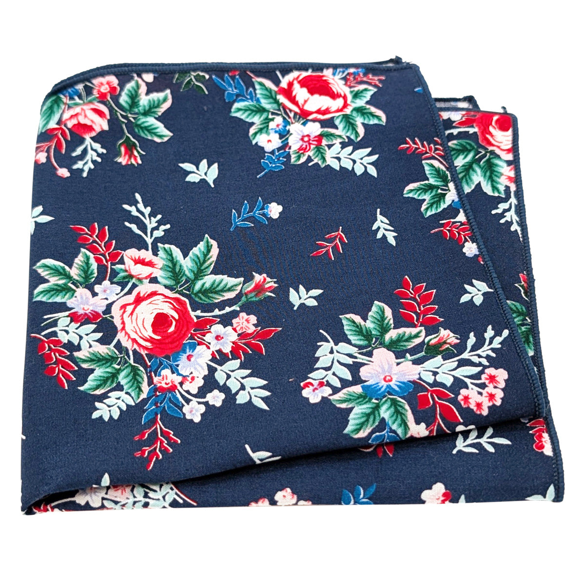 Navy-Tropical-Floral-Cotton-Pocket-Square