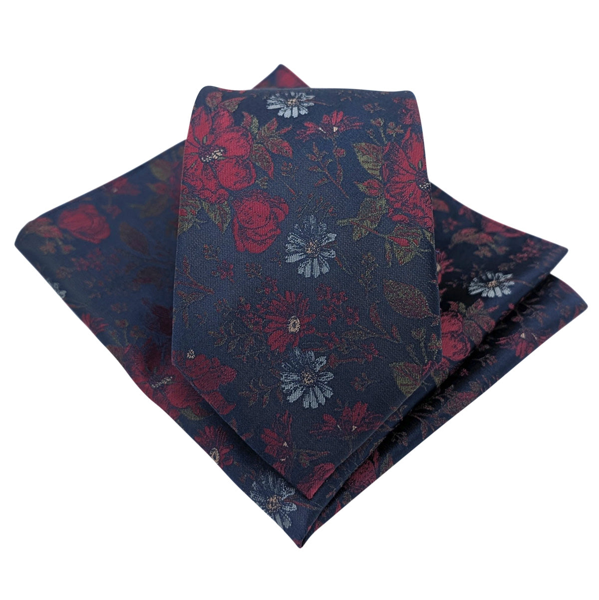 Navy-_-Berry-Wildflowers-Wedding-Tie-and-Pocket-Square