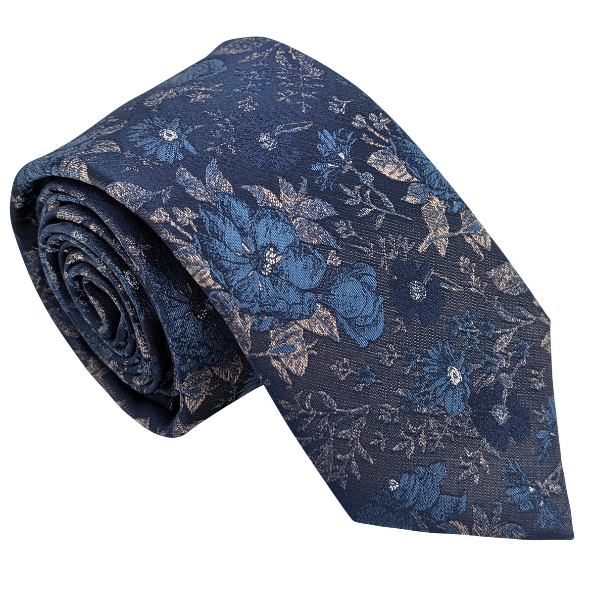 Navy-_-Blue-Wildflowers-Wedding-Tie