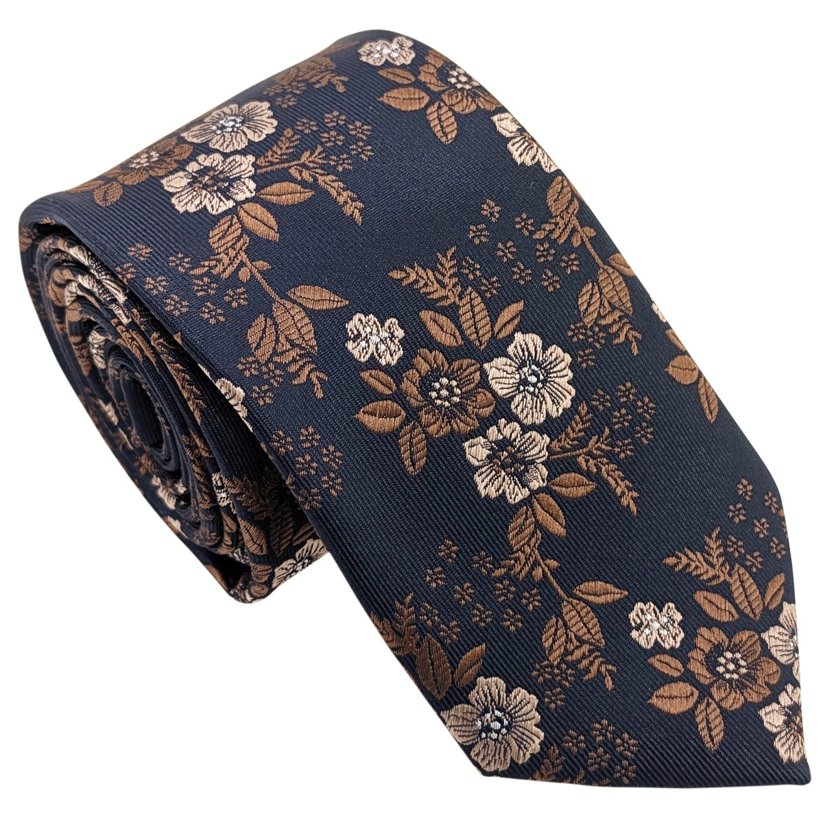 Navy-_-Brown-Blossom-Wedding-Tie
