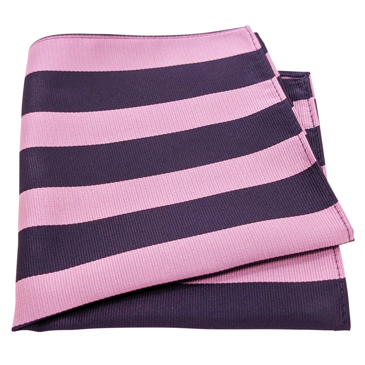 Navy Pink Stripe Pocket Square
