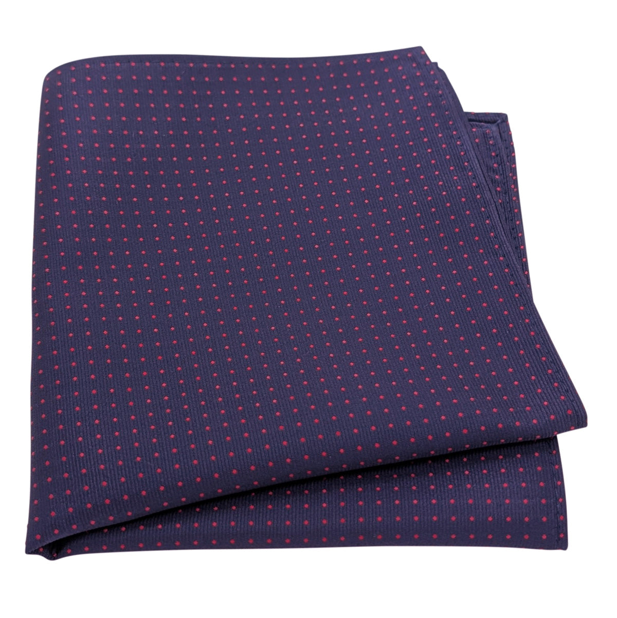 Navy & Red Pin Dots Pocket Square