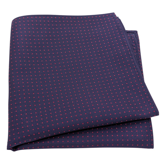 Navy & Red Pin Dots Pocket Square