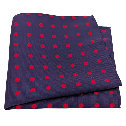 Navy & Red Spot Pocket Square