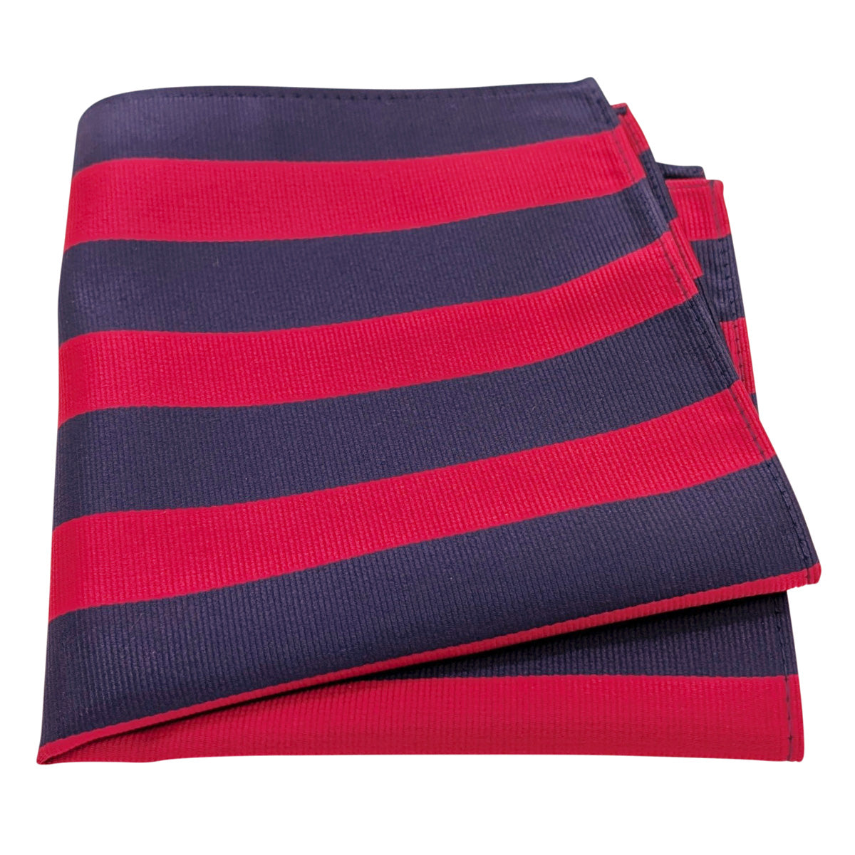Navy Red Stripe Pocket Square