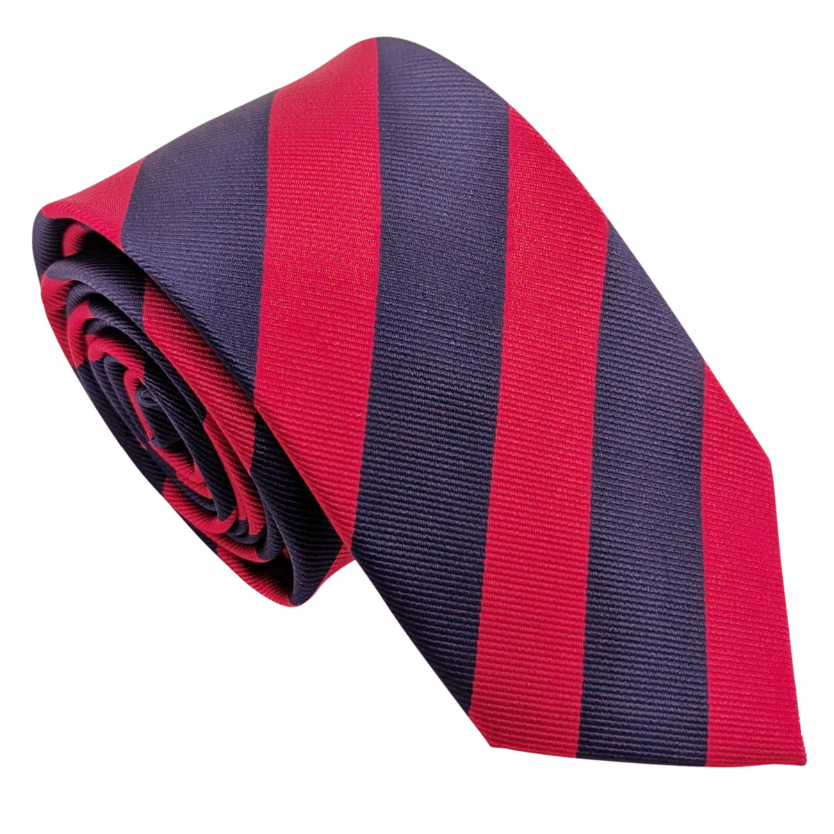 Navy Red Stripe Wedding Tie