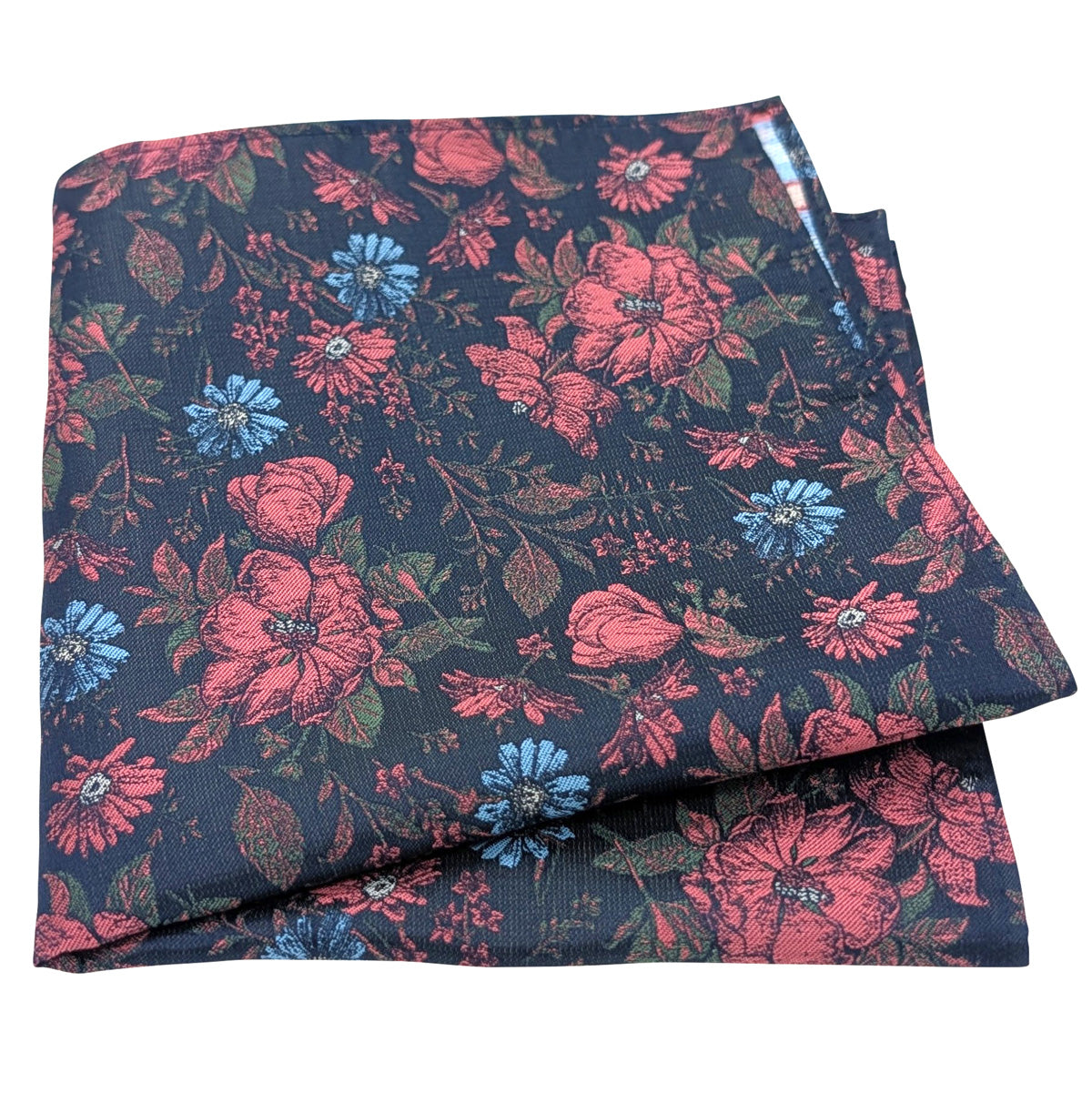 Navy-_-Salmon-Wildflowers-Pocket-Square