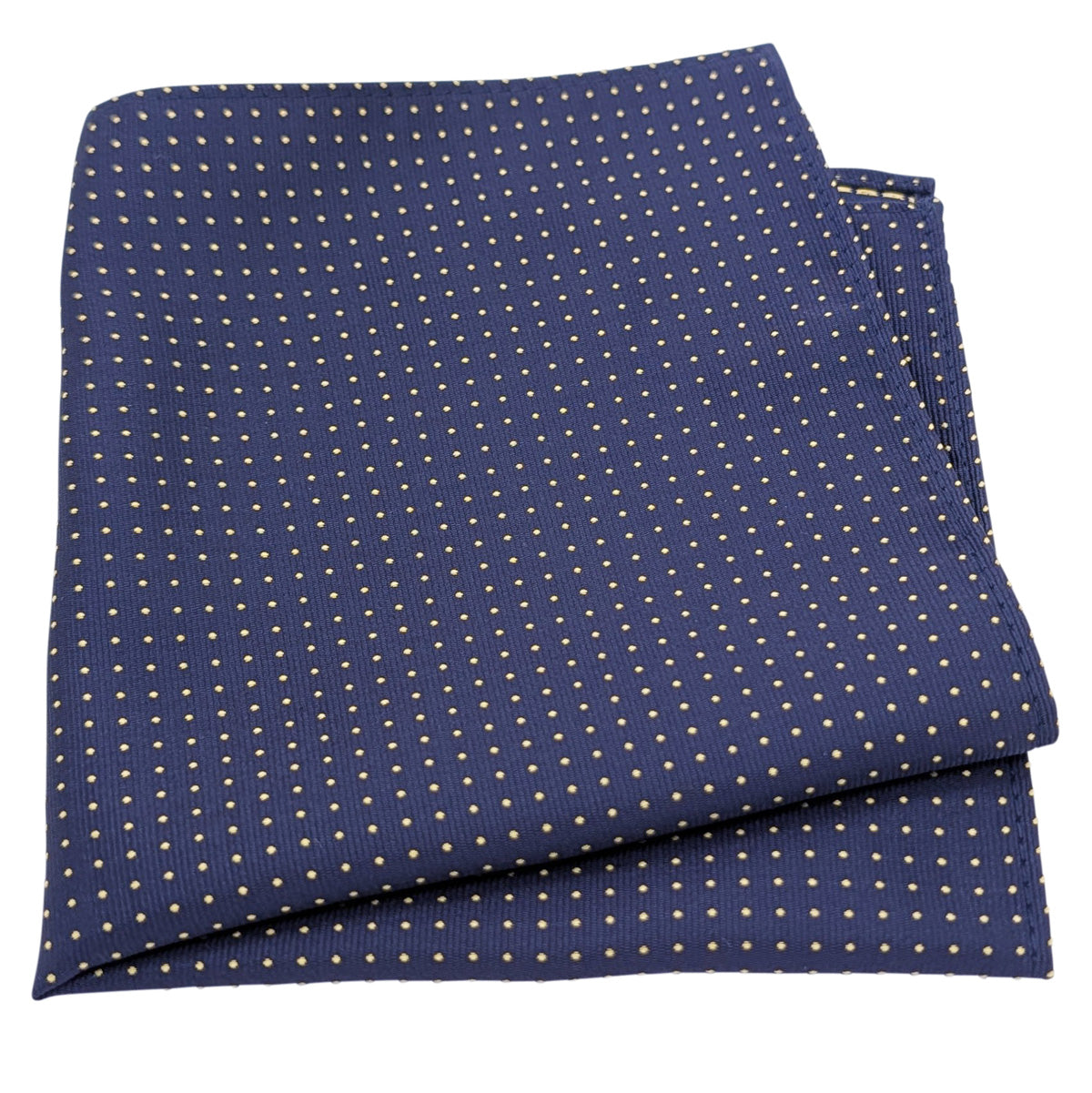 Navy & Yellow Pin Dots Pocket Square