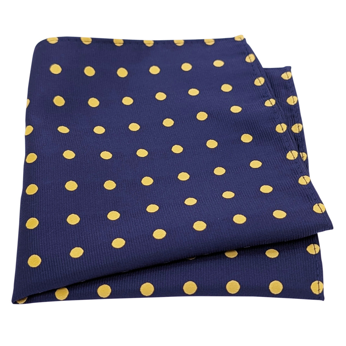 Navy & Yellow Spot Pocket Square