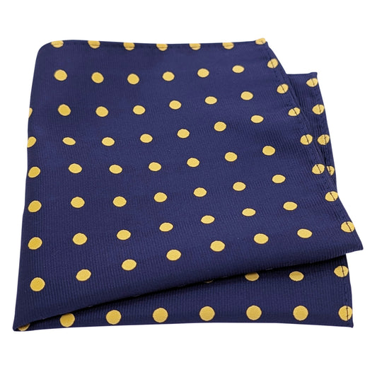 Navy & Yellow Spot Pocket Square