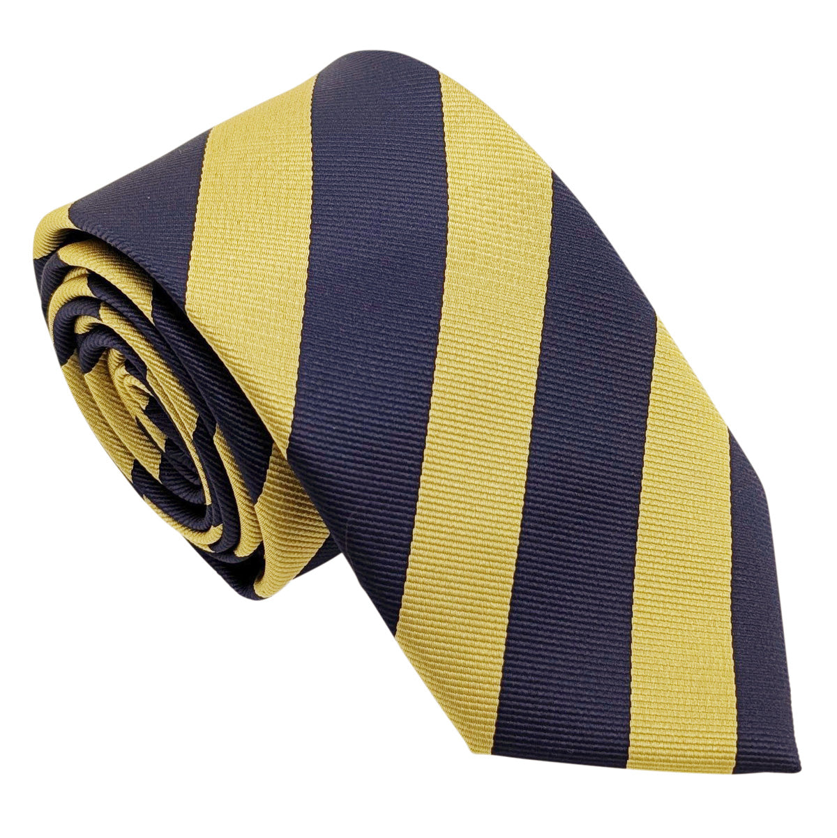 Navy Yellow Stripe Wedding Tie
